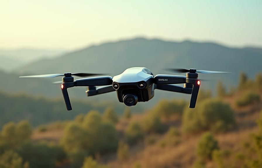 AI bird monitoring drone in flight